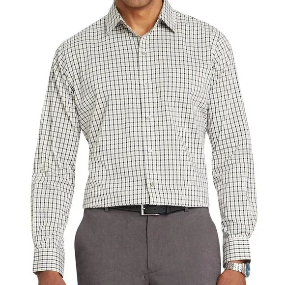 Van Heusen Men's Long-Sleeve Twill Dress Shirt - Wrinkle-Resistant, Button-Down Collar - View #5